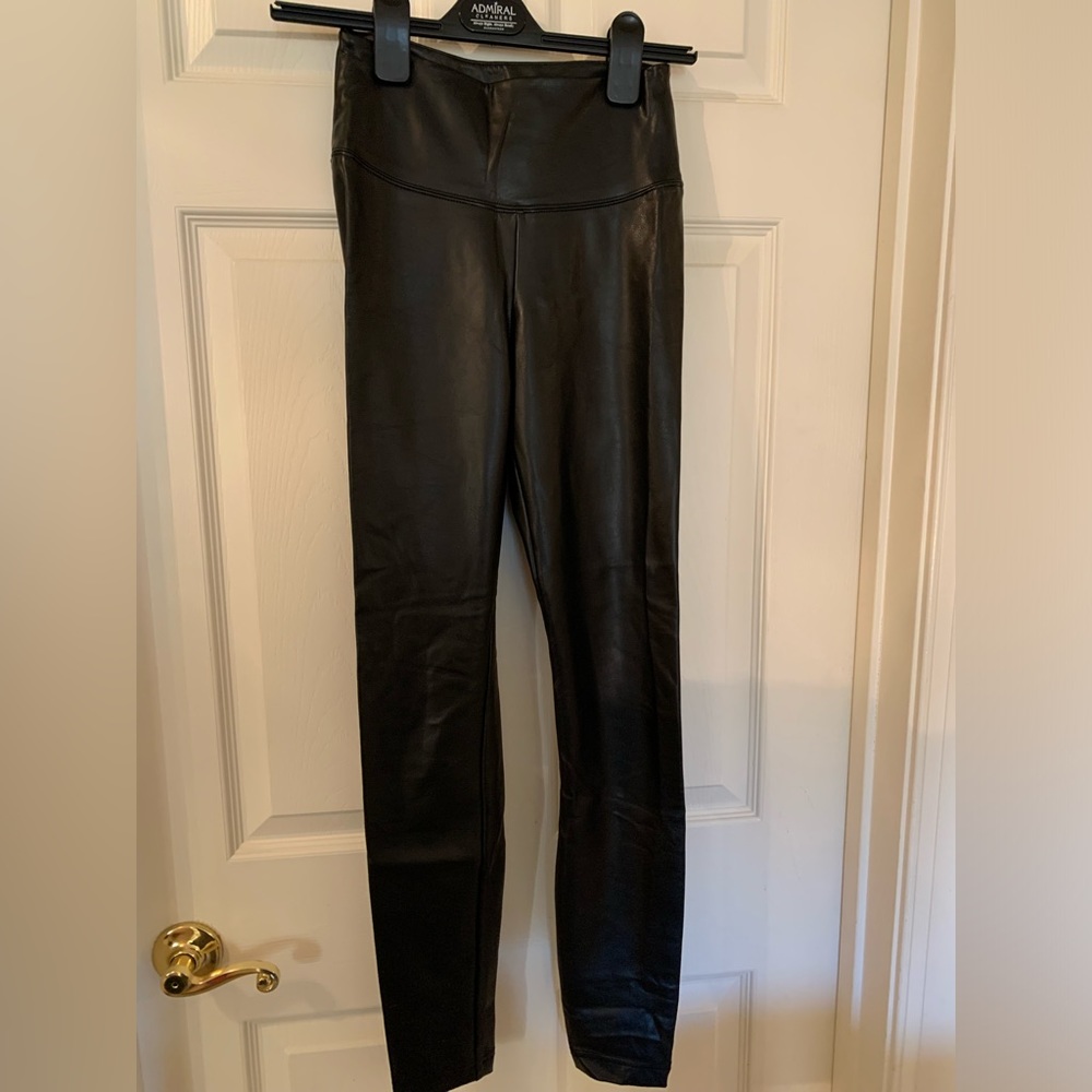 White House Black Market leather leggings, high waisted, worn once